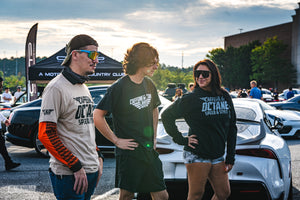 "Caffeine and Octane Lanier Raceway" White Logo - Black T-Shirt